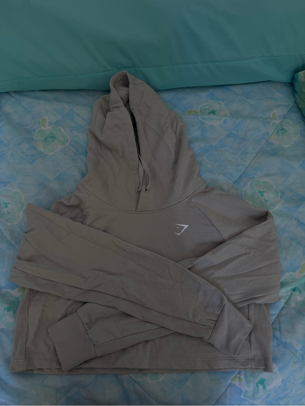 Gymshark Hoodie in Taupe Gray & Purple